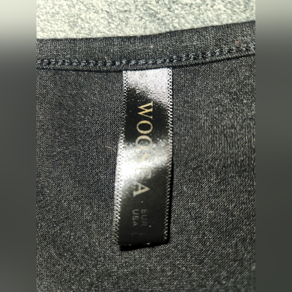 Woosea Sleeveless Maxi Cross Over V-neck Black High Panel Waist Gathered Size L - Picture 11 of 13